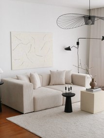 Zamatová trojmiestna pohovka Yolo 222 x 110 cm, biela