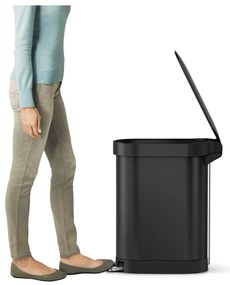 Pedálový oceľový odpadkový kôš 45 l Slim – simplehuman