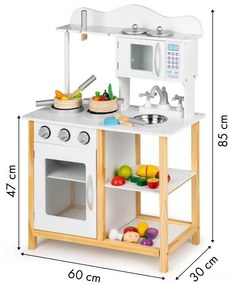 Drevená kuchynka pre deti + doplnky Ecotoys