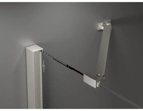 Mexen Velar Duo, posuvné sprchové dvere do otvoru 140 cm, 8mm šedé sklo, brúsená oceľ, 871-140-000-42-97