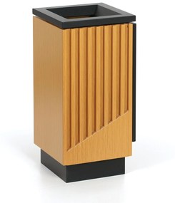 Odpadkový kôš 49 l, čierny/imitácia dreva