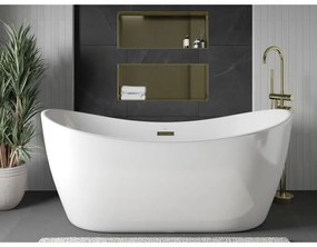 Mexen X-Wall-NR, polička na zapustenie pod obklad bez goliera 75 x 30 cm, zlatá lesklá, 1951753010