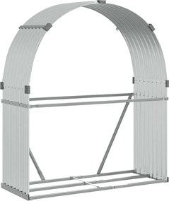 vidaXL Držiak na polená strieborný 120x45x140 cm pozinkovaná oceľ