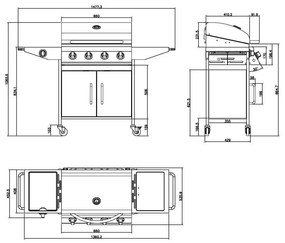 Plynový nerezový BBQ gril s bočným horákom AVENBERG VERMONT