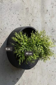Kvetináč na stenu MURA, sklolaminát, Ø 40 cm, čierna