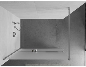 Mexen Kioto+, sprchová zástena s poličkou a držiakom na uteráky 90 x 200 cm, 8mm námraza sklo, chrómový profil, 800-090-121-01-30