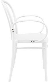 VICTOR XL záhradná stolička s podrúčkami white