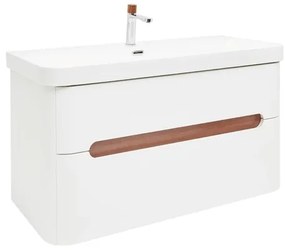 Kúpeľňová skrinka s umývadlom a batériou SAT Fusion 97,5x53x45 cm biela matná SATFUSION2100WUBA, 1 ks