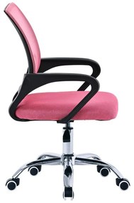 Autronic -  Kancelárska stolička KA-L103 PINK ružová látka MESH a sieťovina MESH