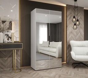Šatníková skriňa 100 cm Mirabella 3 (biela + čierna). Akcia -20%. Vlastná spoľahlivá doprava až k Vám domov. 1126448