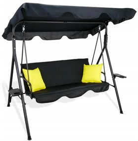 Pohodlná záhradná hojdačka čiernej farby