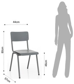 Sivé jedálenské stoličky v súprave 2 ks Old School - Tomasucci