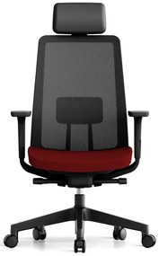 OFFICE MORE -  OFFICE MORE Kancelárska stolička K10 BLACK červená