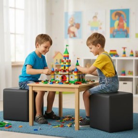 Sedací vak taburetka kocka čierna EMI