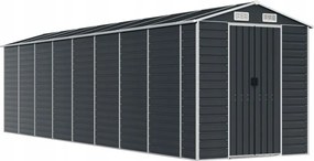 vidaXL Záhradná kôlňa, antracitová, 191x725x198 cm, galvanizovaná oceľ