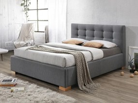 Sivá dvojlôžková posteľ COPENHAGEN 160 x 200 cm
