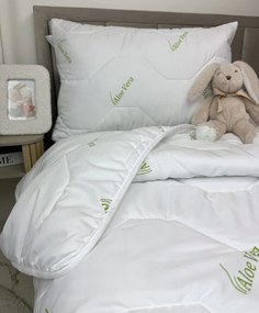 Detský letný set Aloe Vera Green – paplón a vankúš do postieľky Veľkosť: 90x130/45x65 cm