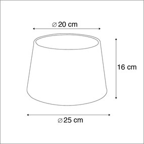 Čierny tienidlo z bavlny so zlatým vnútrom 25/20/16
