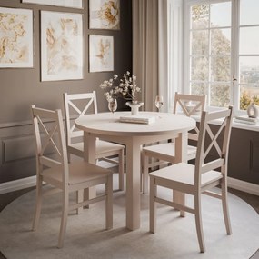 JEDÁLENSKÝ SET LORENA STÔL + 4 STOLIČKY KAŠMÍR 100 / 140 cm