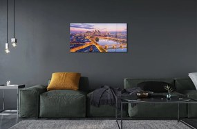 Sklenený obraz Berlín nočné panorama 125x50 cm