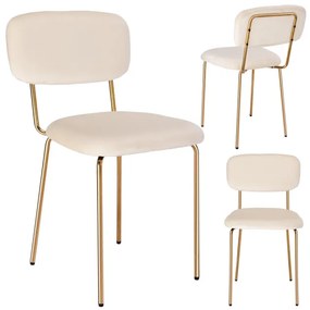 Jedálenská stolička LOUIS zamatová, zlatá / béžová