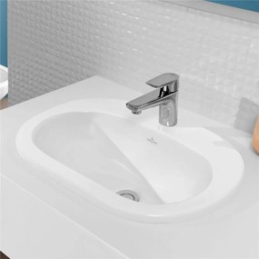 VILLEROY &amp; BOCH O.novo zápustné umývadlo s otvorom, bez prepadu, 560 x 405 mm, biela alpská, s povrchom CeramicPlus, 416157R1