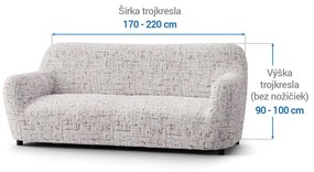 Bielastické poťahy VITTORIA smotanová trojkreslo (š. 170 - 220 cm)