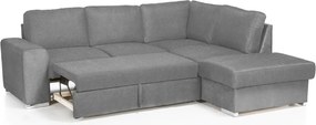 Rohová sedacia súprava Eddi, stredne šedá látka, pravý roh