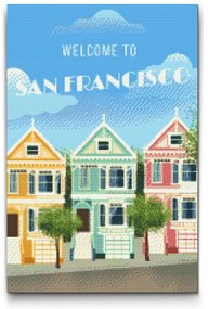 Gario Diamantové maľovanie San Francisco, Spojené štáty Rozmery: 80 x 120 cm, Rámovanie: Iba zrolované plátno, Diamanty: Štvorcové