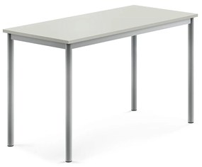 Stôl SONITUS, 1200x600x720 mm, HPL - šedá, strieborná