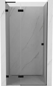 Mexen Lunar L, Otočné ľavé sprchové dvere 120 cm, číre sklo, čierny profil, 834L-120-000-70-00-L