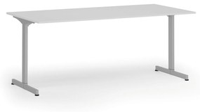 Kancelársky stôl PRIMO BETA, 1800 x 900 mm, sivá podnož, biela