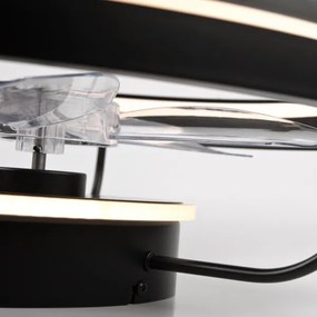 LED Stropné svietidlo s ventilátorom FARGO LED/37W/230V čierna + DO