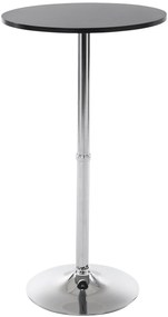 Barový stôl okrúhly DS25199, čierny / rám chróm - v108 x Ø60 cm