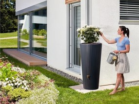 4rain Plastová nádrž na vodu Vaso 2 v 1, 220 l (grafitová sivá)  (100272773)