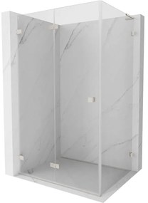 Mexen Lunar-F L, 1-krídlový sprchový kút so skladacími dverami, ľavý, 95 x 70 cm, 8mm číre sklo, brúsená oceľ profil, 836L-095-070-97-00-L