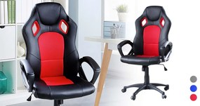 Gamer stolička Basic s farebnou opierkou, červená