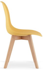 Set styroch jedálenských stoličiek KITO horčicové / naturálne nohy (4 ks)
