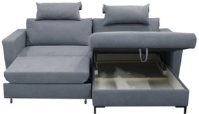 Rozkladacia rohová sedacia súprava s úložným priestorom do tvaru L HORTA, pravá, tmavošedá