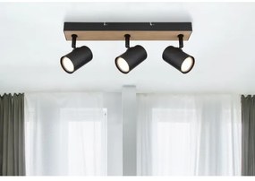 Globo 57911-3BW - Bodové svietidlo ROBBY 3xGU10/35W/230V čierna/hnedá