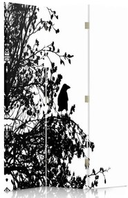 Gario Paraván Čierny vták na vetve Rozmery: 110 x 170 cm, Prevedenie: Klasický paraván