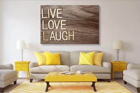 Obraz so slovami - Live Love Laugh - 120x80