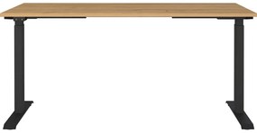Polohovací pracovný stôl s elektricky nastaviteľnou výškou s doskou v dubovom dekore 80x160 cm Agenda – Germania