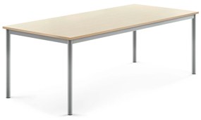 Stôl BORÅS, 1800x800x600 mm, laminát - breza, strieborná