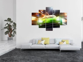 Obraz - Zelené závodné auto (150x105 cm)
