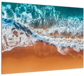 Sklenený obraz morskej pláže (70x50 cm)