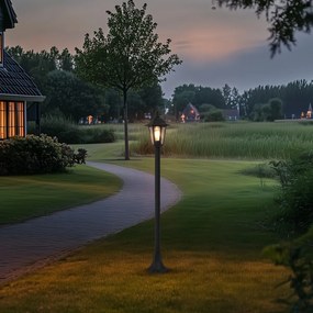 Klasické vonkajšie stĺpikové svietidlo čierne 122 cm IP44 - New Haven Hammered