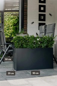 Kvetináč ELEMENTO SLIM, sklolaminát, šírka 90 cm, antracit