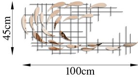 Nástěnná kovová dekorace Sheen 2 zlatá/černá