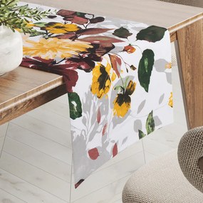 Biante Bavlnený behúň na stôl Sandra SA-217 Veľké žlté kvety 45x140 cm